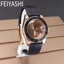 40mm Rose Gold Watch Cases Rubber Strap Parts For YACHT-MASTER Seiko nh34 nh35 nh36 nh38 Miyota 8215