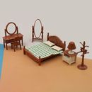 1SET Dolls House 1:12TH Scale Miniature Bed Dresser Nightstand Bedroom Furniture