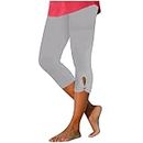 SEAOPEN Discount Items for Women Capri Pants for Women Plus Size Stretch Knee Length Leggings Casual Summer Workout Athletic Running Yoga Pants Deals of The Day Lightning Deals