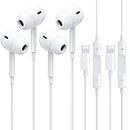 2 Pack Lightning Earpods for iPhone [Apple MFi Certified] HiFi Stereo Noise Lsolating Headphones for iPhone with Microphone and Volume Controller Earphones for iPhone 14/13/12/11/XS Max/XR/SE/8/7- iOS