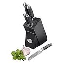 Tala 6 Piece Knife Block Set, Superior Steel with Manganese Infused Blades, Soft Grip Contoured Handles for Extra Comfort, Perfect for Precision, Includes Intergrated Knife Sharpener