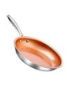 Gotham Steel Stainless Steel Premium 10” Frying Pan, Triple Ply Reinforced with Super Nonstick Ti- Cerama Copper Coating and Induction Capable Encapsulated Bottom – Dishwasher Safe (1983)