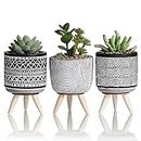TERESA'S Collections Small Fake Plants for Room Decor, Boho Succulents Plants Artificial in Ceramic Pot for Home Decor, Potted Faux Plant for Bathroom, Office,Shelf,Desk, 6.5" 3PCS