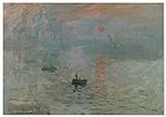 Panorama Lienzo Claude Monet Impresión, Sol Naciente 100x70 cm - Impreso en Lienzo con Bastidor - Cuadros Decoración Salón - Cuadros Lienzos Decorativos - Cuadros Modernos