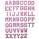 J.CARP 52Pcs Pink Alphabet A to Z Patches, Iron on Sew on Letters for Clothing, Hats, Shoes, Backpacks, Handbags, Jeans, Jackets etc.