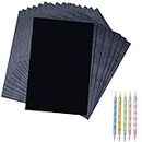 100 Sheets Carbon Paper Black Graphite Paper Transfer Tracing Paper and 5 Pieces Ball Embossing Styluses for Wood, Paper, Canvas and Other Art Craft Surfaces (Black-100)