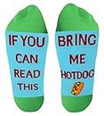 This Bring Me Hot Dog If You Can Read Unisex Men Women Fun Dress Casual Pattern Crew Funny Socks(1-pack)