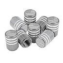 American Flag Tire Valve Stem Caps, 8 Pcs Anti-Theft Premium Metal Rubber Seal Tire Valve Caps, Universal Fit for Cars, SUVs, Bike and Bicycle, Trucks, Motorcycles (Grey)