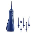 LUGUFOLIO Water Flosser for Teeth Cleaning Picks, DIY 4 Modes 5 Jet Tips Waterproof Rechargeable Cordless Portable Dental Oral Irrigator for Travel, Blue