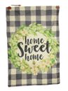 Checkered Home Sweet Home Welcome Garden Flag Double Sided Burlap 12 x 19 inches