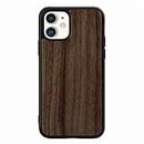 For iPhone 14 13 12 11 8 7 6 S X XS XR Pro Plus Max Mini Protective Case Personality Unique Luxury Wood+TPU Phone Cover Cool Pop Solid Shell Bumper(Walnut,6)