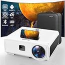 [Auto Focus & Keystone] Android TV 4K Projector with Prime Video Bulit-in,1300Ansi lumens Home Movie Outdoor Projector 4K+ with Wifi 6 and Bluetooth,50% Zoom & 500"Dispaly,8000+ Apps,Dust-Proof