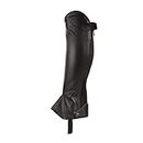 HORZE Classic Synthetic Leather Half Chaps for Equestrian English Riding Adult Women, Men - Black - M