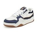 Red Tape Casual Sneaker Shoes for Men | Classic Rounded Toe, Soothing Insole & Impact-Resistant Comfort Off White/Blue