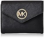 Michael Kors 34S1GNME6L0014001 Women's Tri-Fold Wallet, Black, black, One Size