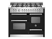 Bertazzoni MAS116L3ENEC_BK Bertazzoni MAS116L3ENEC, Range cooker, Black, Stainless steel, Rotary, Analog, Bottom, Drop down door compartment