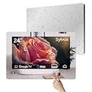 SYLVOX 24'' Smart Waterproof TV, Magic Mirror TV for Bathroom, 1080P, Bass Boost, IP66, Built-in APP Store, and Voice Assistant (On Wall Model)