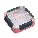 Healthy Human On The Go Bento Lunch Box with Stainless Steel Trays for Kids & Adults - Pink