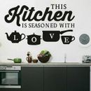 KITCHEN SEASONED WITH LOVE Cafe Home Wall Decal Quote Decor Words Lettering 48"