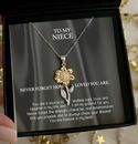 Niece Gold Silver Sunflower Necklace Message Card Love Gift From Aunt And Uncle