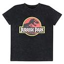 Popgear Jurassic Park Classic Red and Yellow Logo Jungen und Mädchen T-Shirt Grau Camiseta, S para Niños