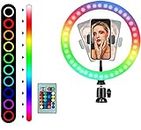 Smooni 18inch RGB LED Ring Light with 16 Color Modes Dimmable Lighting Kit with Stand, Camera Photo Studio LED Lighting Portrait YouTube Video Shooting