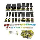 1 2 3 4 5 6 Pin/ Way Car Motorcycle Waterproof Electrical Wire Connector Terminal Assortment Box Kit with Blade Fuses 240PCS