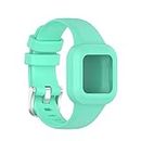 THRE Compatible with Garmin Vivofit jr 3 Bands, Soft Silicone Wristband Pattern Printed Clasp Strap Replacement Accessories for VIVOFIT Junior3 JR3 Kids Tracker (Teal)