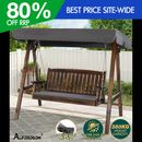 ALFORDSON Swing Chair Outdoor Furniture Wooden Garden Patio Canopy Charcoal XL
