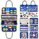 Busy Board for Toddlers Sensory Toys - Montessori Toys for 1 Year Old - Airplane Travel Essentials for 1-4 Year Old Boys Educational Games - Preschool Learning Toys Quiet Book for Basic Dress Skills