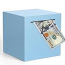 Adults Piggy Bank Must Break to Open, Unbreakable Stainless Steel Piggy Bank for Adults, Metal Savings Box for Cash Saving (Blue, 4.72 inch)