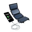 Survival Frog QuadraPro Solar Charger Power Bank - 5.5W 4-Panel Portable Wireless Phone Charger - Compatible with iPhone, Android, 2 USB Port, Flashlight, Magnetic Case, Hanging Loops - Battery Backup