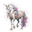 Unicorn Flowers Sticker