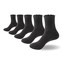 PADFOM Women Thin Cashmere Socks, Soft Socks Women Above Crew Socks 5 Pairs Size 5-9, Black, Medium