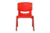 Prima Baby Plastic Chair 120 Strong Durable and Comfortable with Backrest for | Kids | Study | Play for Home/School/Dining for 2 to 6 Years Age, Red Color