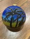 Pier 1 Imports Blue Star Night Christmas Glass Ornament Ball New In Box