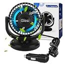 LYtech Car Fan 12V Auto Car Cooling Fan 4" Vehicle Electric Cooling Fan Air Circulation Fan with 360° Rotatable, Powerful Quiet Car Dashboard Fan with 145cm wire and 2 Adhesive For All 12V Cars Boat