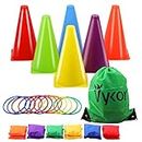 Vykor Cones Toss Bag Rings Bean Bag for Throwing Game Kids Play Equipment Set, Outdoor Garden Party Carnival Sports Day Toys Games for Kids Children & Adult