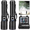 Cinlinso Flashlights High Lumens Rechargeable Flash Light, 900,000 Lumens Super Bright Led Flashlight, IPX6 Waterproof, 5 Modes Brightest Powerful Handheld Flashlights for Camping Home Hunting