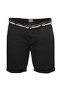 Blend BDBruno BT Herren Big & Tall Chino Shorts Bermuda Kurze Hose mit Gürtelschlaufen Stretch-Anteil Regular Fit, Größe:6XL, Farbe:Black (194007)