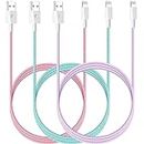 iPhone Charger 10FT Durable Lightning Cable 10ft 3Pack Color Kawaii Nylon Braided Apple MFi Certified Fast Charging Cords for iPhones 14 13 12 11 X SE Pro Max Xr Xs 8 7 6 S 5 Plus