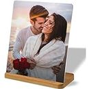 LOUISMIAA Custom Metal Picture Frame, Personalized Photo Prints with Easel, Customized Metal Collage Picture Frame Gift for Family, Lover and Friend, Style A