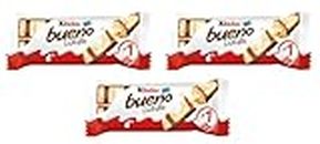 Kinder Bueno White Chocolate With Crunchy Hazelnut Pieces Perfect Balance of sweetness Creamy And Delicious. 39gm (Pack Of 3)