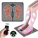 NEWIDAY EMS Foot Massager Mat for Pain Foot Relief, Muscle Relaxation, Foldable 2-in-1 Back Massager & Legs Massager Pad with Remote Control,8 Body Pads,TENS(Models: KTR-2492)