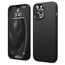 elago Shockproof Liquid Silicone Slim Phone Case with Anti-Scratch Soft Microfiber Lining, Full Body Screen Camera Protective Case Cover, Compatible for iPhone 13 Pro Max 6.7 inches (Black)