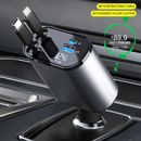 4 IN 1 Retractable Car Fast Charger CablePD Fast Adapter For iPhone 15 14 13 12 