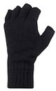 HEAT HOLDERS WRK Men's Fingerless Work Gloves - Warm Winter Thermal, Black, One Size