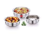 Klassi Kichen Stainless Steel Kitchen Set for Home,Handi Set of 3 Induction Bottom Cookware Set