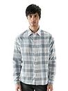 The Souled Store Plaid: Glacier Grey Men Relaxed Shirts