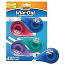 BIC White-Out Brand EZ Correct Correction Tape, 39.3 Feet, 4-Count Pack of white Correction Tape, Fast, Clean and Easy to Use Tear-Resistant Tape